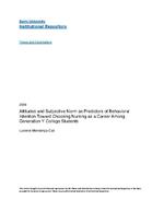Attitudes and subjective norm as predictors of behavioral intention toward choosing nursing as a career among generation Y college students